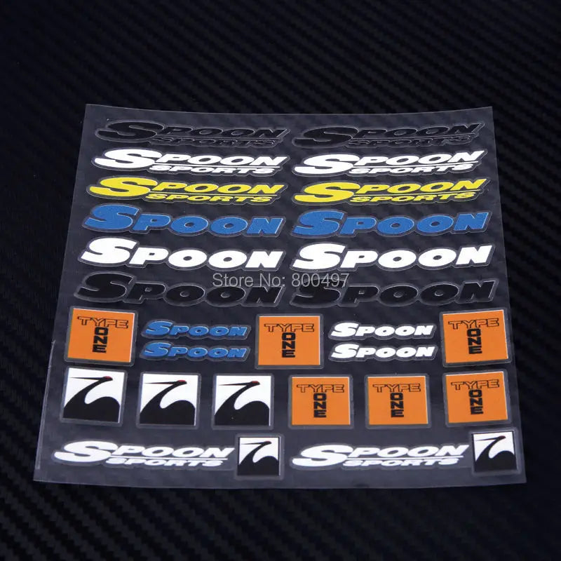 For Spoon Sports Type One Creative Vinyl Sticker Set Bumper