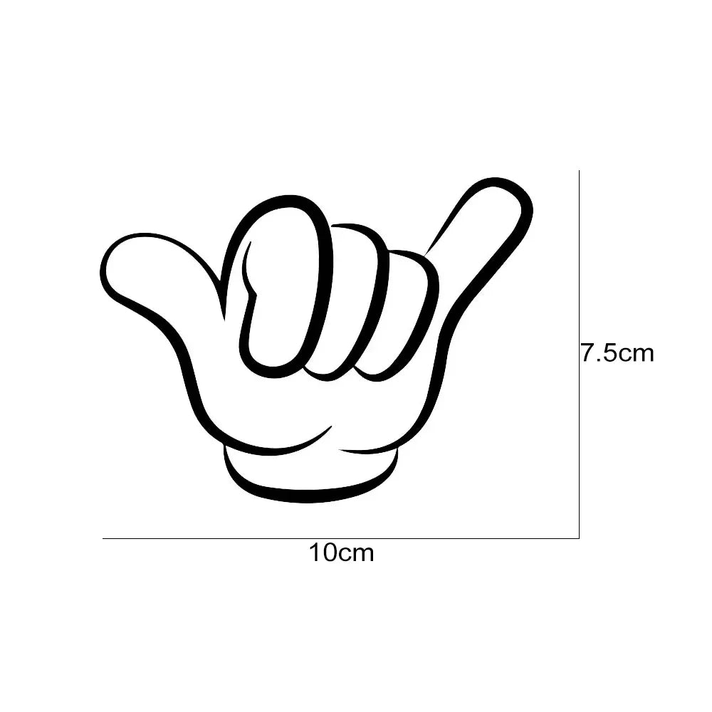 10x7.5cm Shaka Hand Sign Signal Sticker Body Bumper Windows