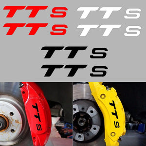 For Audi Tts Emblem 6PCS Decals Caliper Sticker Tire Brake Cover