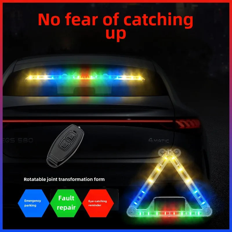 Solar Visor Strobe Flashing Interior Windshield Triangle Frame