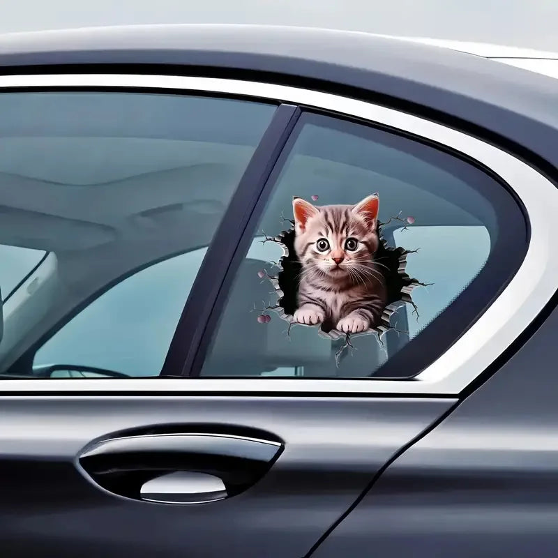 For Window Bumper Cute 3D Durable Cat Pattern Sticker Body