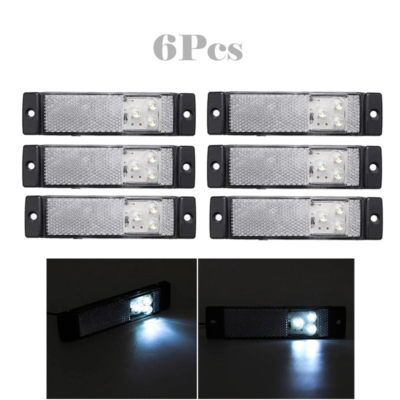 6X 3LED Side Marker 12V 24V Clearance Turn Signal
