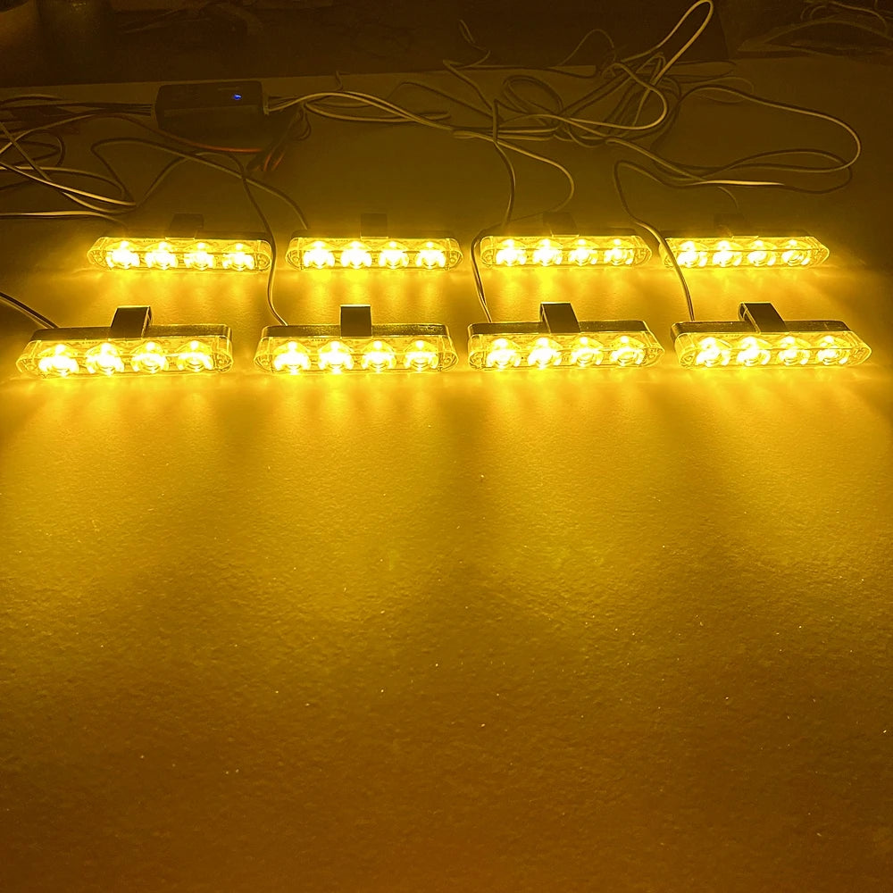 Wireless Remote Emergency Strobe Yellow Warning Front Grille
