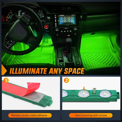 Nilight 8PCS Truck Pickup Bed 24LED Green Cargo Rock
