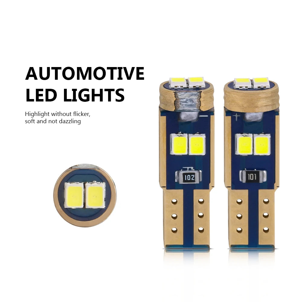 10PCS T5 Bulb W3W w1.2w 2016 6SMD Canbus Interior