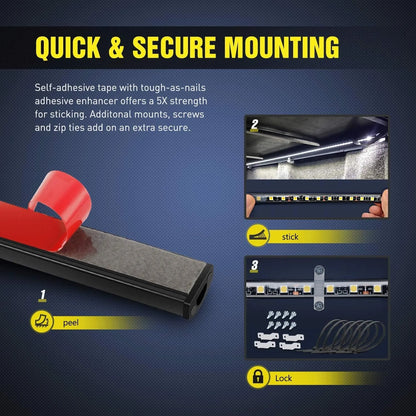 For Pickup Nilight 2PCS Inch 180 Truck Bed Kit Waterproof Cargo