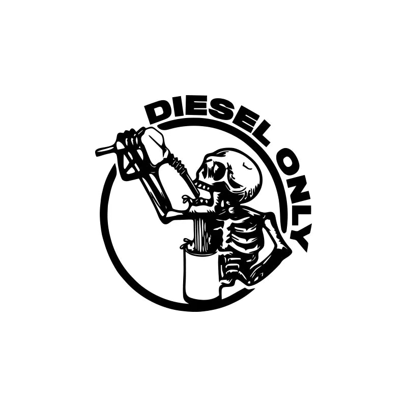 Diesel Only Skull Sticker Fuel Tank Cap Roundness Outdoor