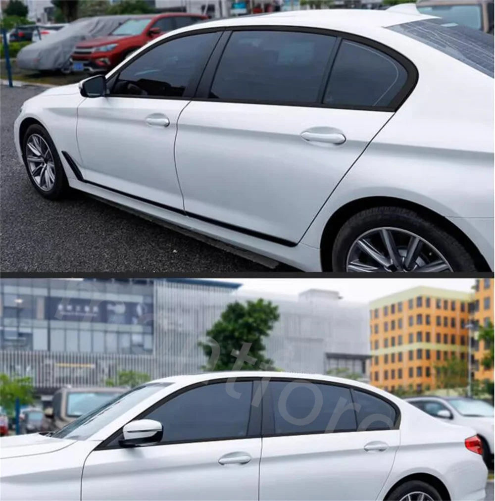 For BMW 5 Series G30 2018-2023 Black Steel Window Molding Frame