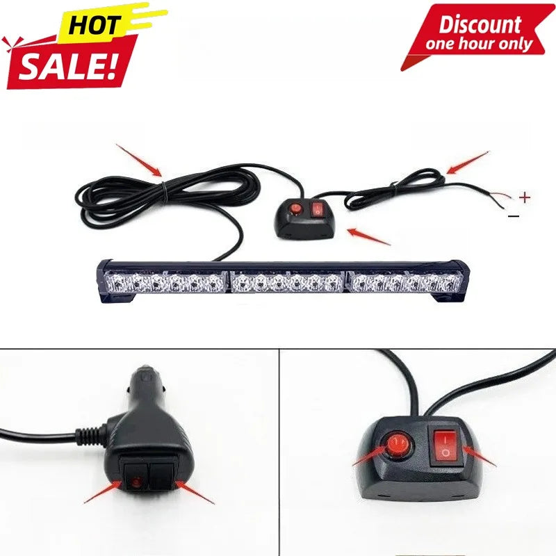 Roof Quallity Parts Warning 6LED Long Row Flash 12V