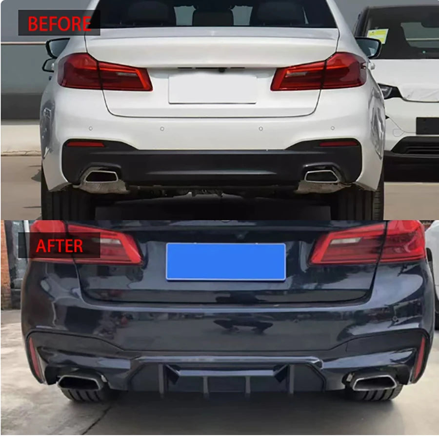 For BMW 5 Series M5 F90 G30 G38 Bright Black Diffuser Back Lip