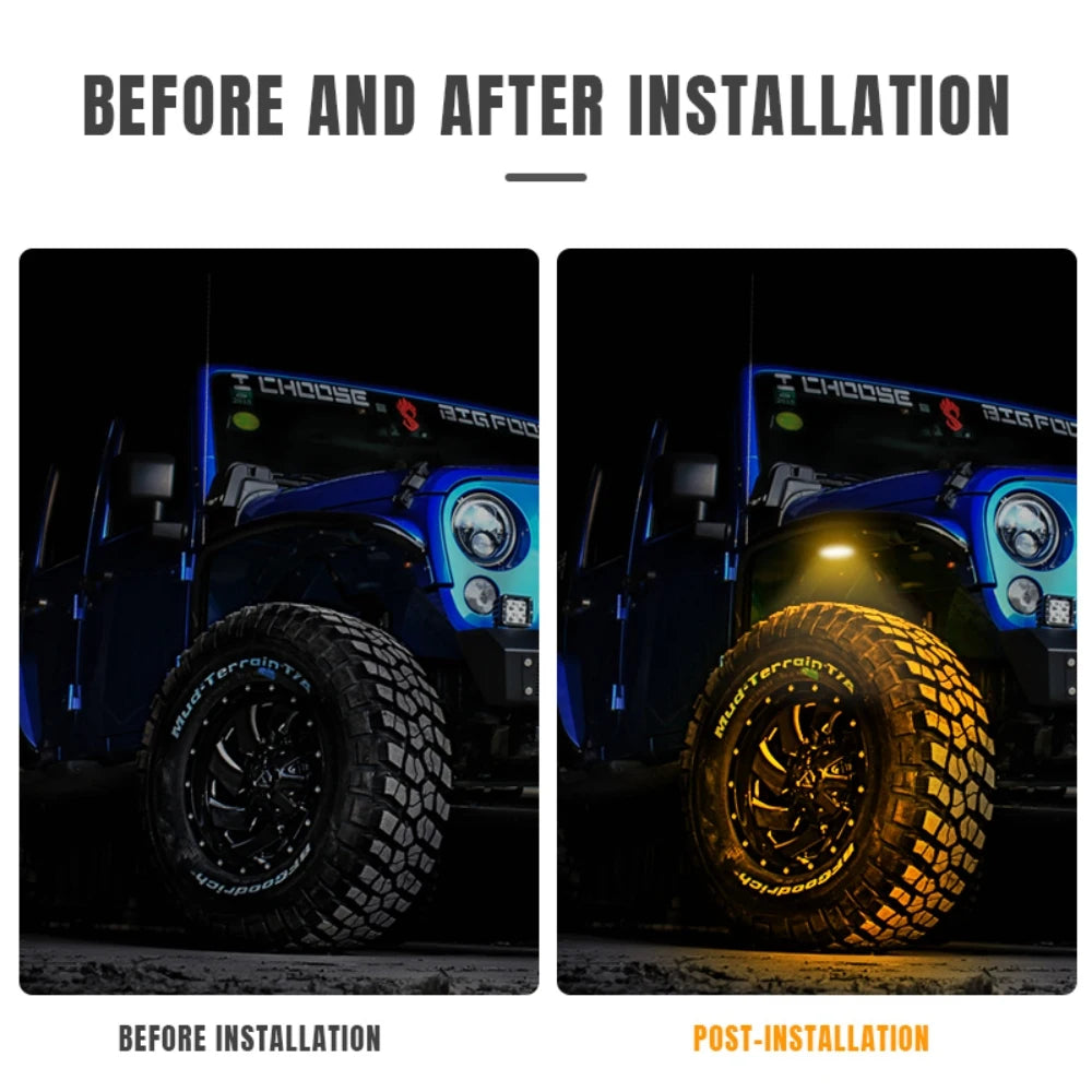 Design 2PCS Highlight Chassis Cars Bottom Neon Lighting Modified