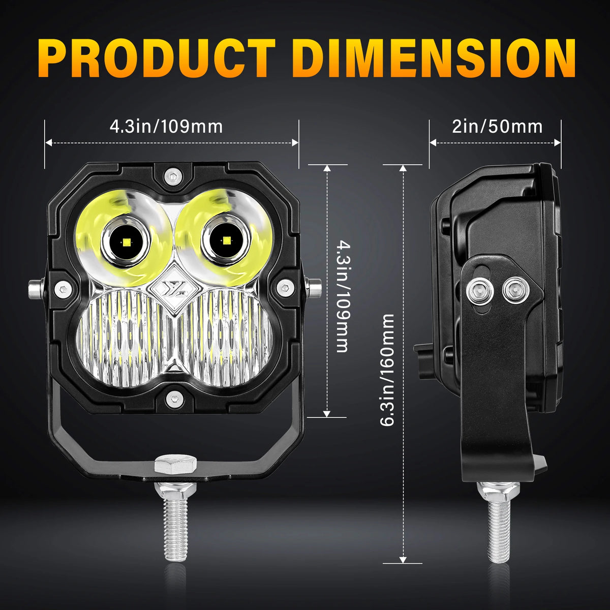 For 4X4 Auxtings 4inch 30W Cube Pod Flood Spot Combo Linkable