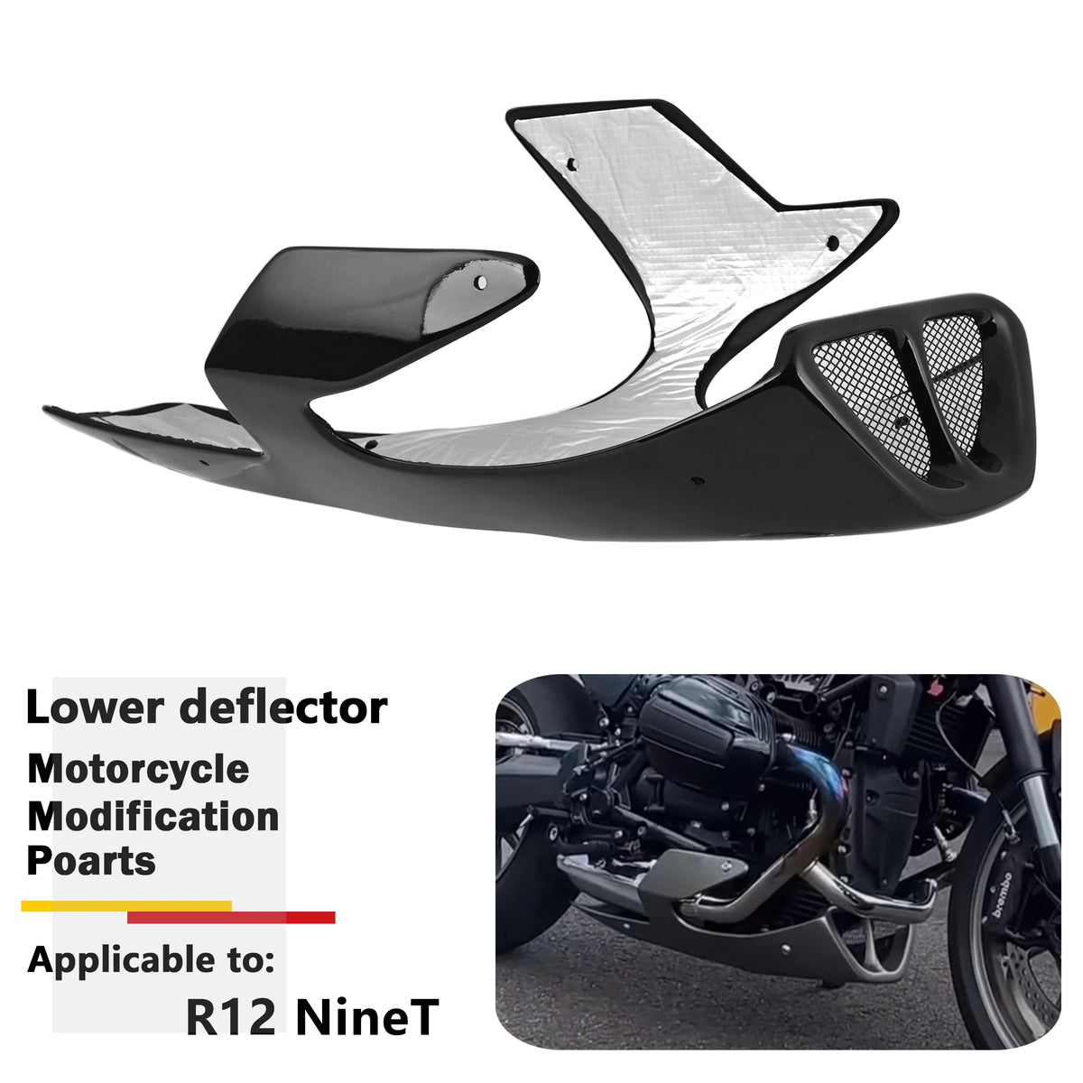 For BMW R12 Ninet Motorcycle Belly Pan Engine Spoiler Lower