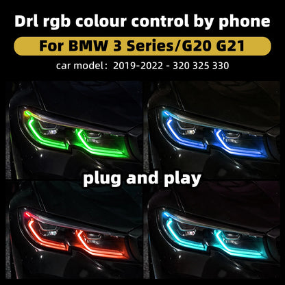 For BMW 3 Series G20 G21 2019-2022 RGB Drl Module APP Color