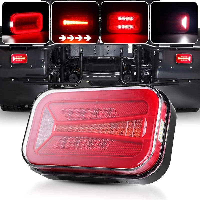 For Trailer Bus Pickup 6.5 Inch Combination Taillights Square