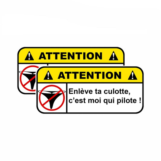2PCS 12CMX5 5CM Attention Fun Drift Sticker