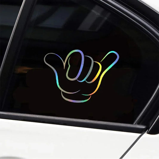 10x7.5cm Shaka Hand Sign Signal Sticker Body Bumper Windows