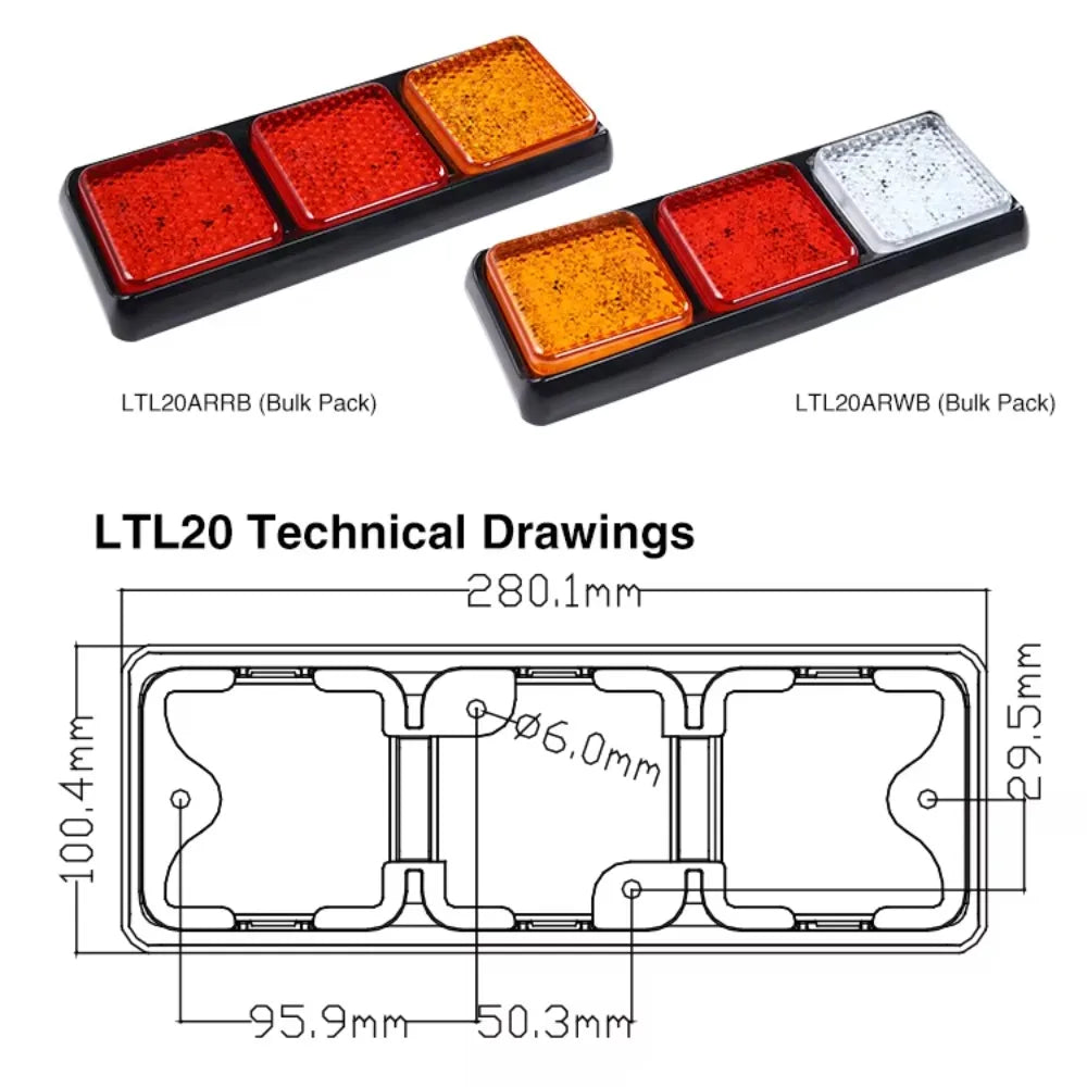Manufacturer Rectangular Stop Turn Reverse Tail Combination Rear