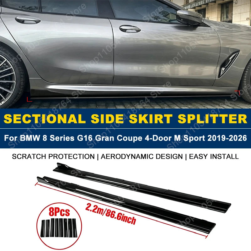 For BMW 8 Series G16 Gran 2.2m 86.6 Side Skirts Extension Rocker