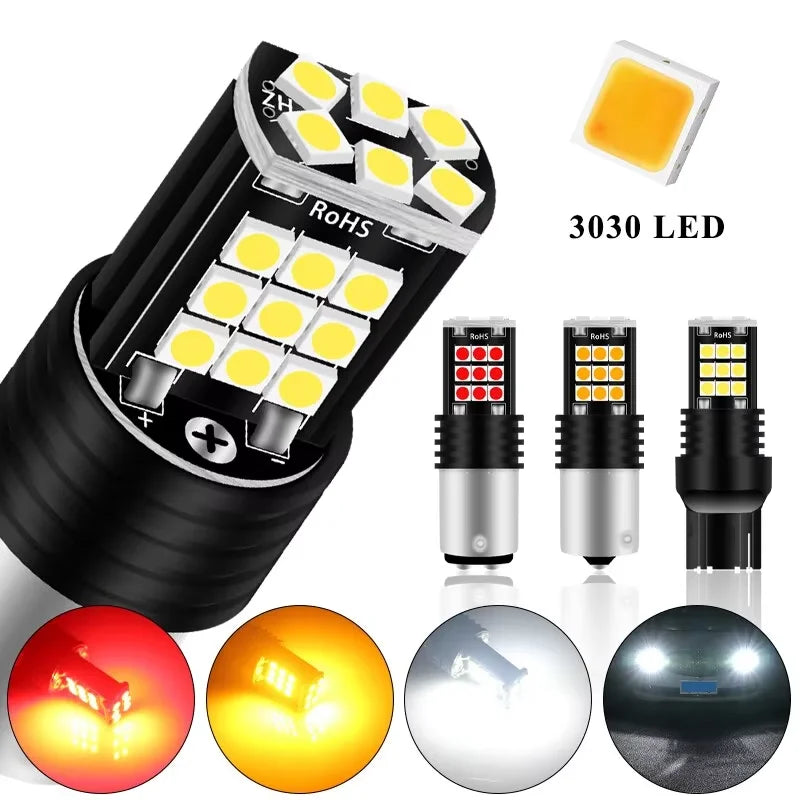 2PCS T20 7443 7440 3030 24SMD Bulbs Brake Reverse