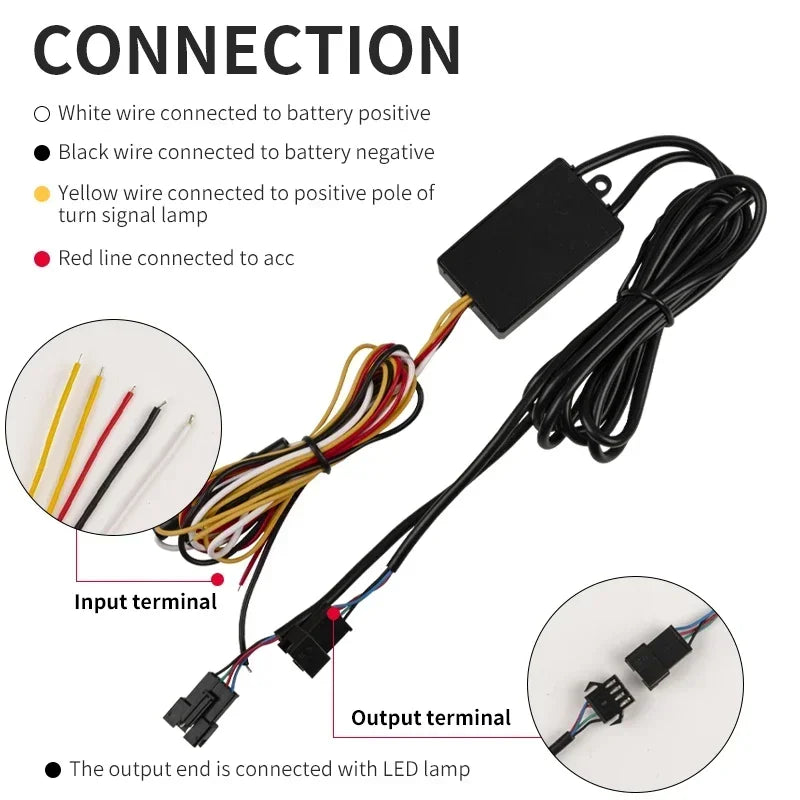 2PCS Daytime Running Flexible Headlight Sequential Flow Yellow