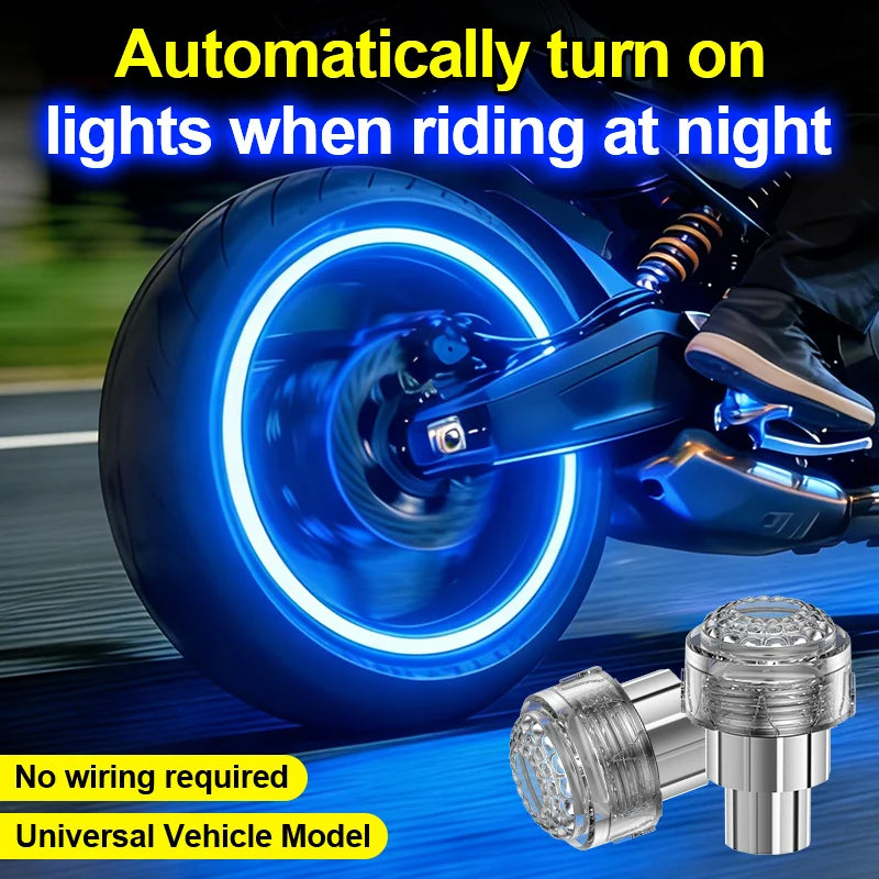 4PCS Motorcycle Bicycle Tire Valve Caps Neon Flash Waterproof