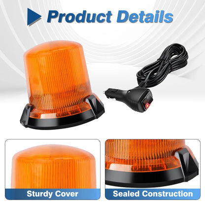 For 12-80 V Dc Or 12-48 Amber ABS Material Strobe V Dc Vehicles