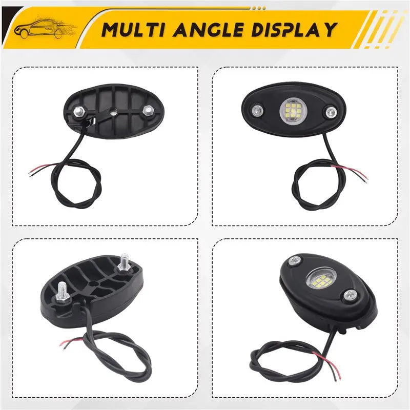 For Off Road sp-4pcs 9LED Super Bright Rock Kit Waterproof Neon