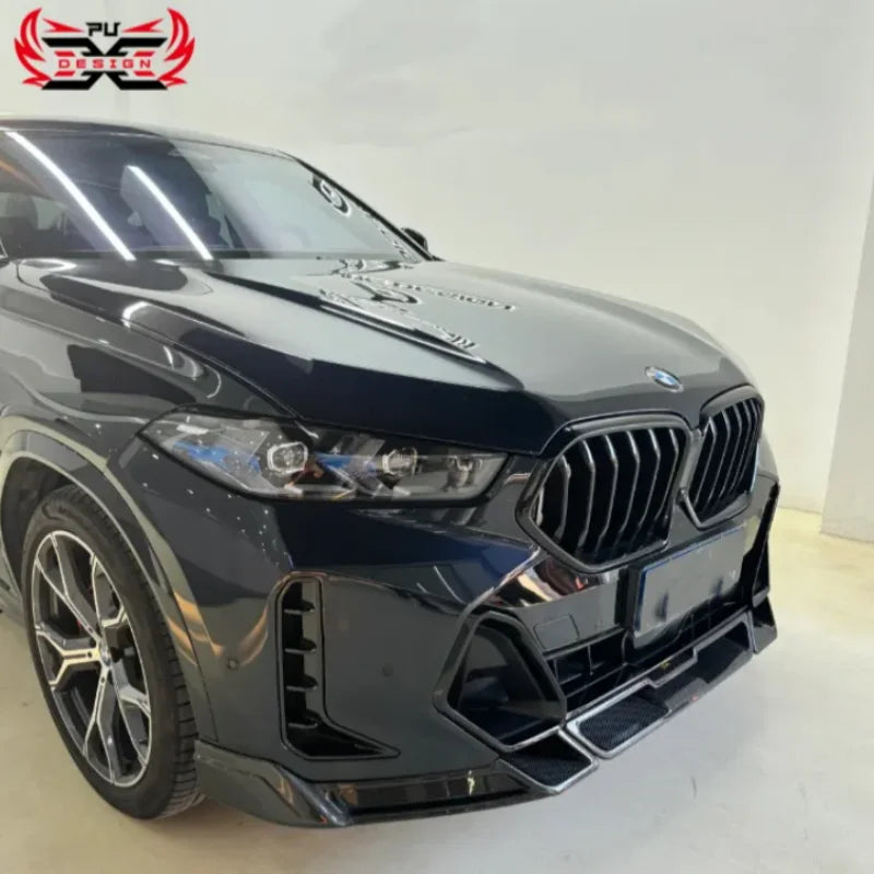 For BMW X6 G06 Lci 2023-2024 Fd Carbon Fiber Front Bumper Lip