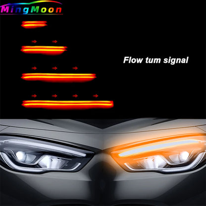 2PCS Drl Flexible Daytime Running Turn Signal Headlight