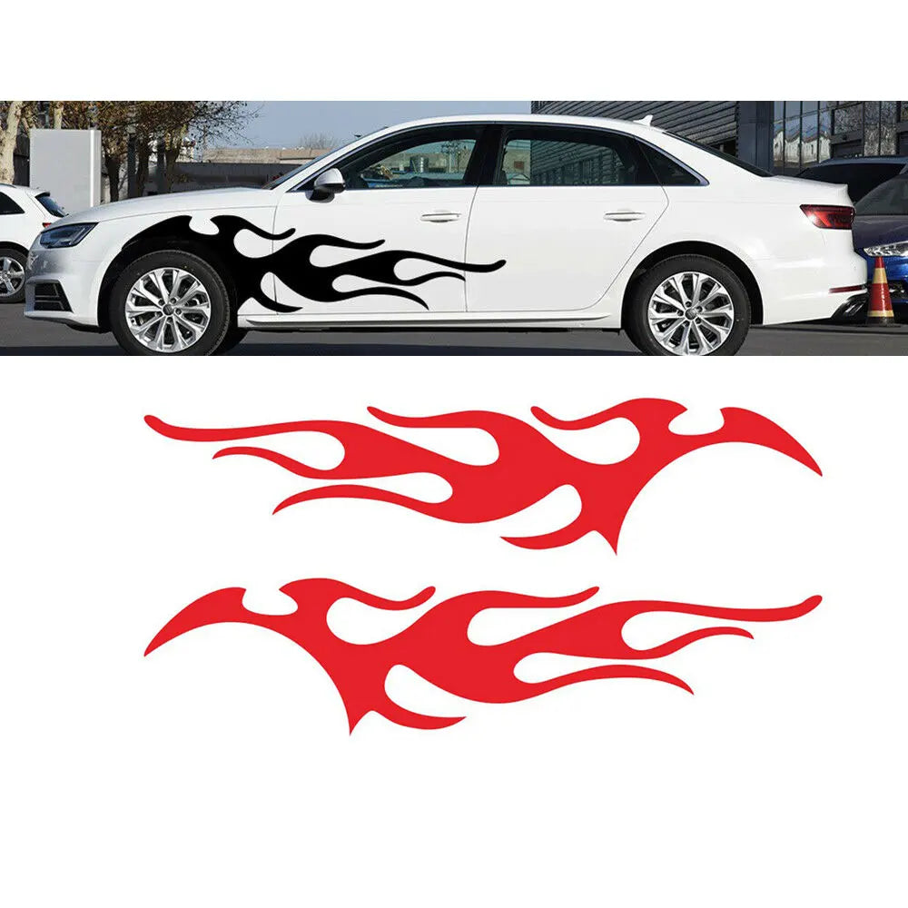 For Abarth Renault Opel Benz Volkswagen 2PCS Flame Decal