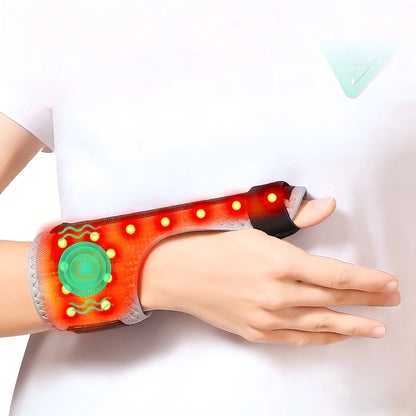 Red Electric Heating Thumb Support Vibrating Massager Relieves