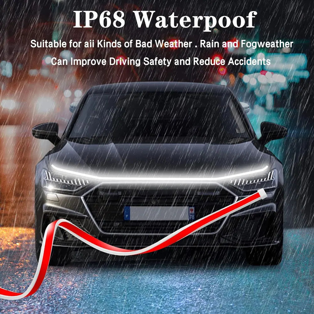 12V Hood Strip Dynamic Exterior Flexible Headlight Waterproof