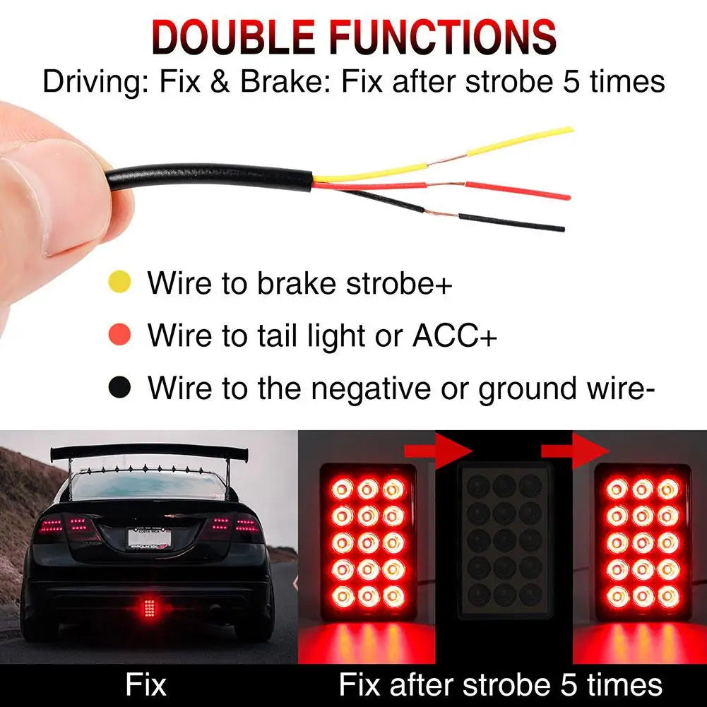 Smoked Third Brake Strobe Tail Stop Drl Leds Motocycle
