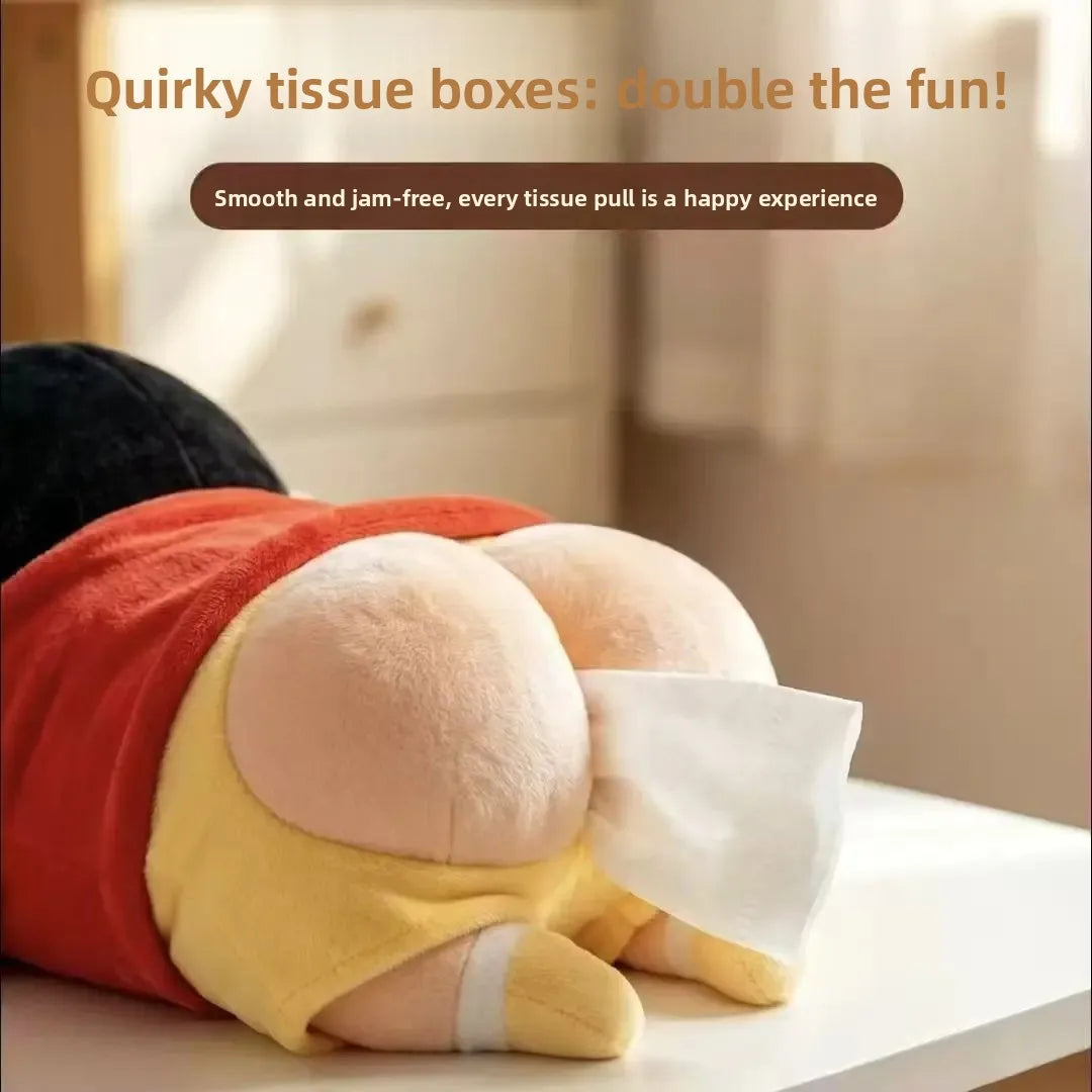 For Home Cute Lying Down Crayon Shin Chan Figurine Tissue Box
