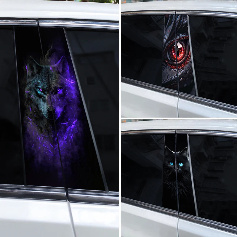 2PCS Monster Eyes Sticker Animal B Pillar Waterproof Modified