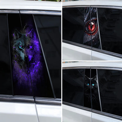 2PCS Monster Eyes Sticker Animal B Pillar Waterproof Modified
