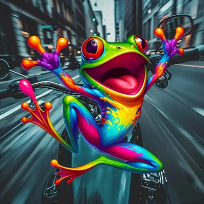 Colorful Cartoon Frog Vinyl Sticker scratch-resistant Durable