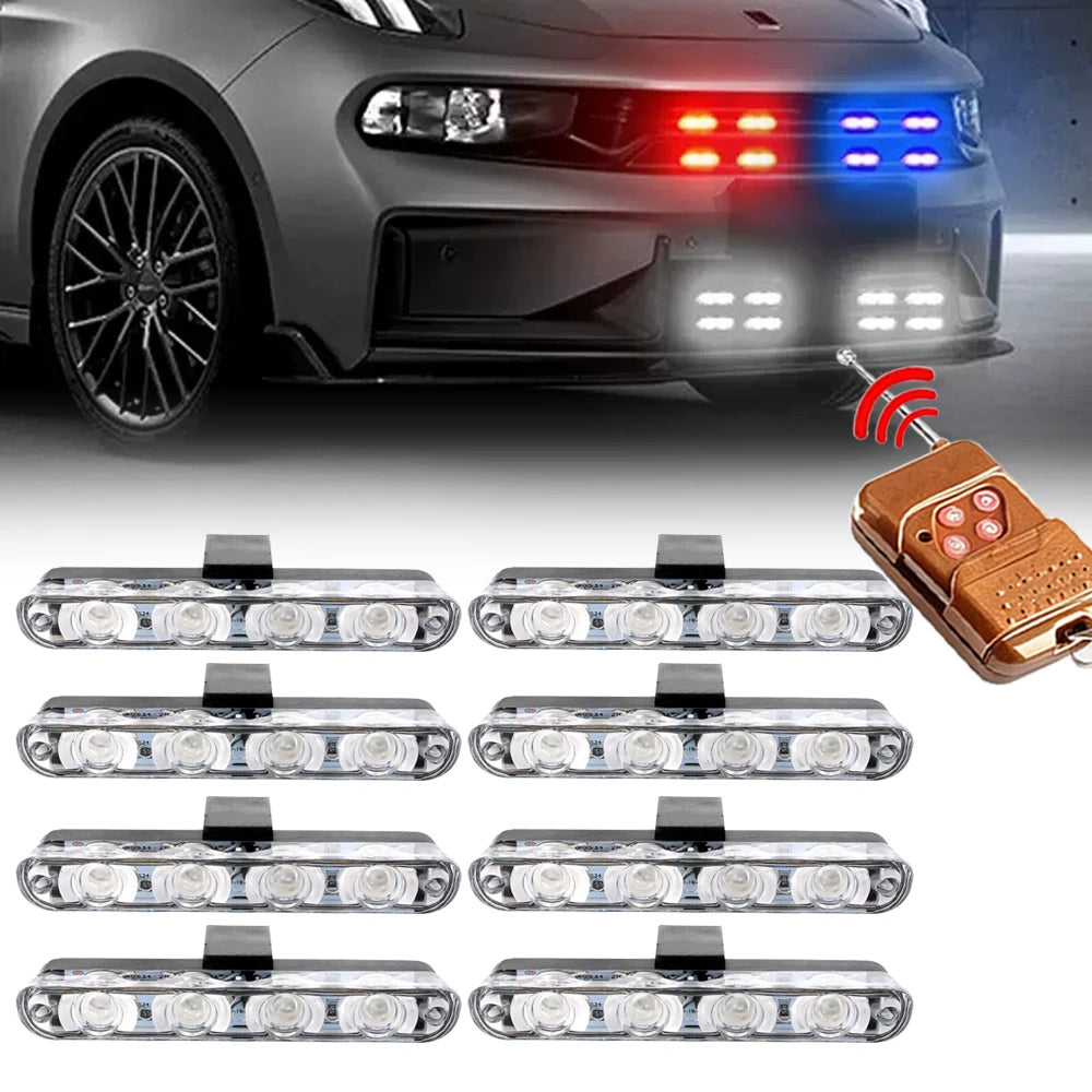 Wireless Remote Emergency Strobe Yellow Warning Front Grille