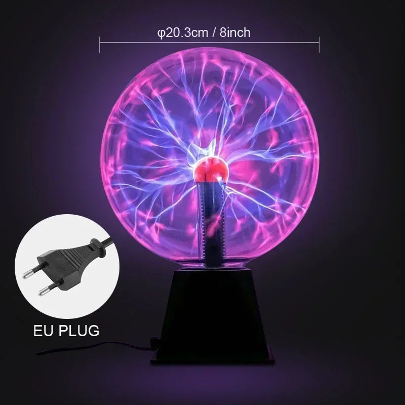 8inch Novelty Magic Crystal Plasma Ball Touch Night Kid