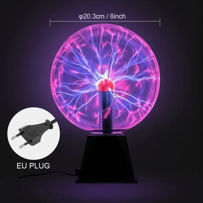 8inch Novelty Magic Crystal Plasma Ball Touch Night Kid