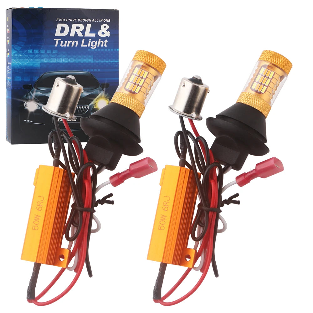 For Turn Signal Lights Daytime Running 1SET py21w bau15s 1156
