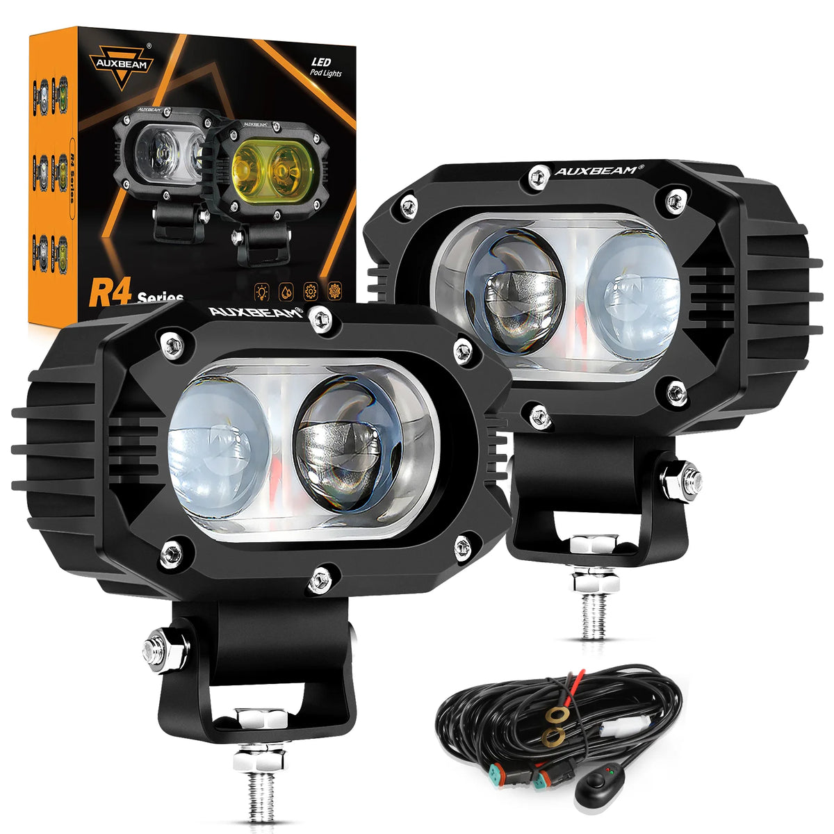 For Jeep Wrangler Auxbeam Inch Pods Auxiliary Work Spot Flood