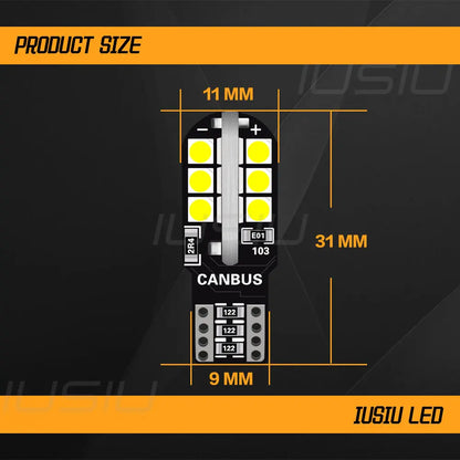 Iusiu 2PCS Canbus T10 W5W Super Bright 194 Bulb