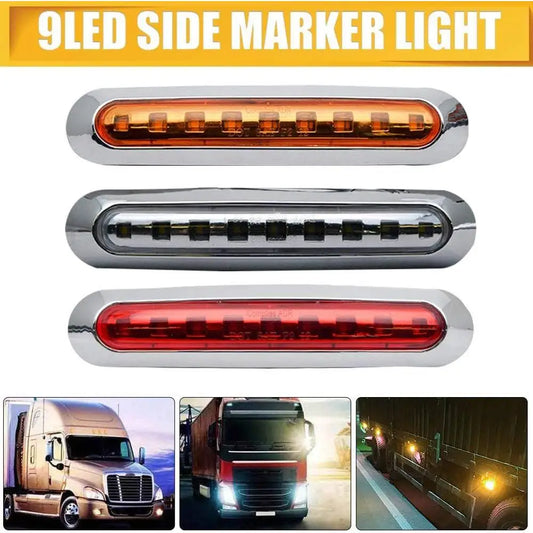 2PCS Side Marker 10-30v Waterproof Amber Red White Clearance