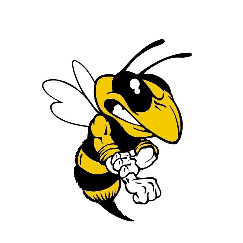 Personality Cartoon Angry Bee Sticker Bumper Window Helmet Decal