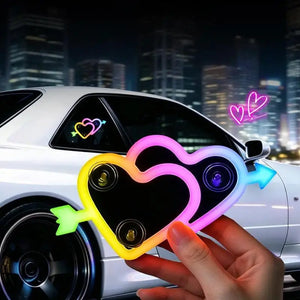 For All Vehicl Neon Ambient Lighting Set Solar Heart Shape