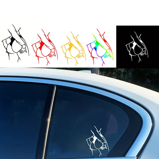 Vinyl Curved Stickers Bumpy Body Beauty Girl Reflective Window