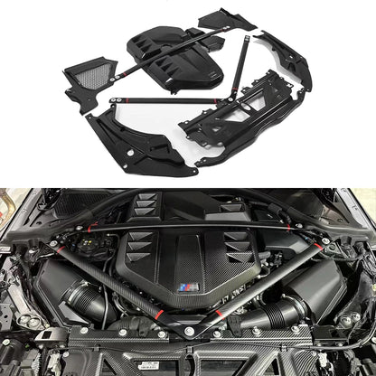 For BMW M2 M3 M4 G87 G80 G82 Dry Carbon Fiber Engine Cover Strut