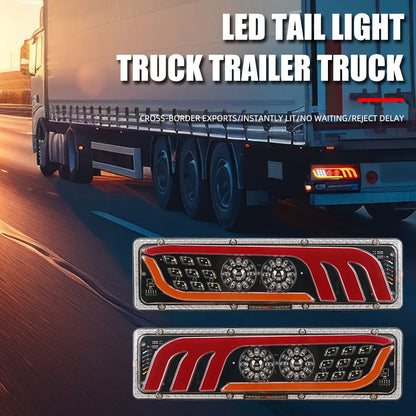 2PCS Trailer Trucks Tail Running Turn Signal Rear Lamps